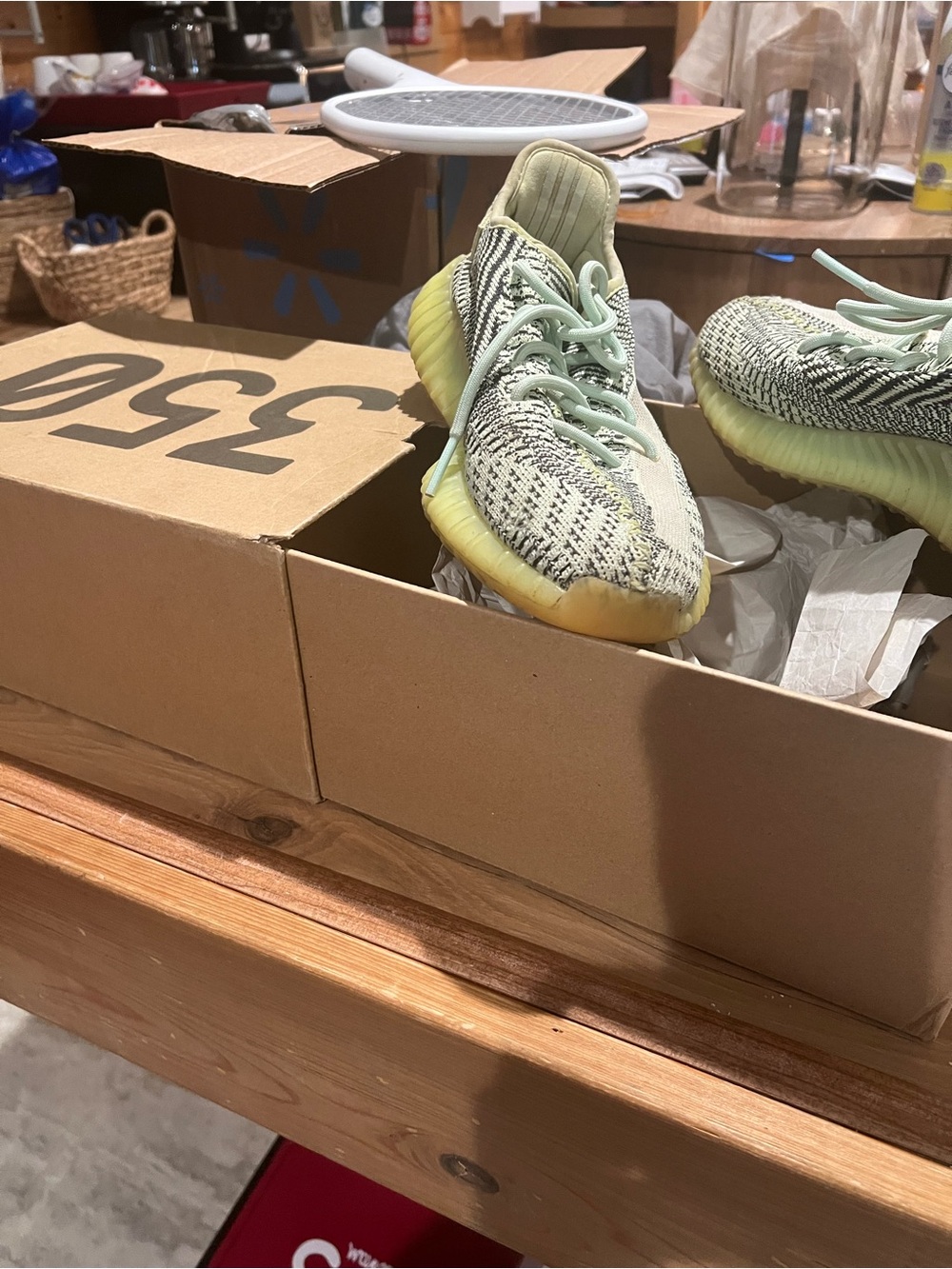Yeezy Boost 350 V2 Mint Green & Yellow Sneakers